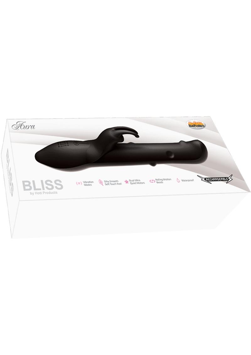 Bliss Aura Dual Motor USB Rechargeable Silicone Vibrator with Motion Beads Waterproof - Black